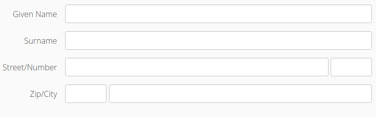 Address section with custom layout