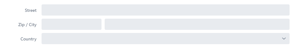 Address section with custom layout